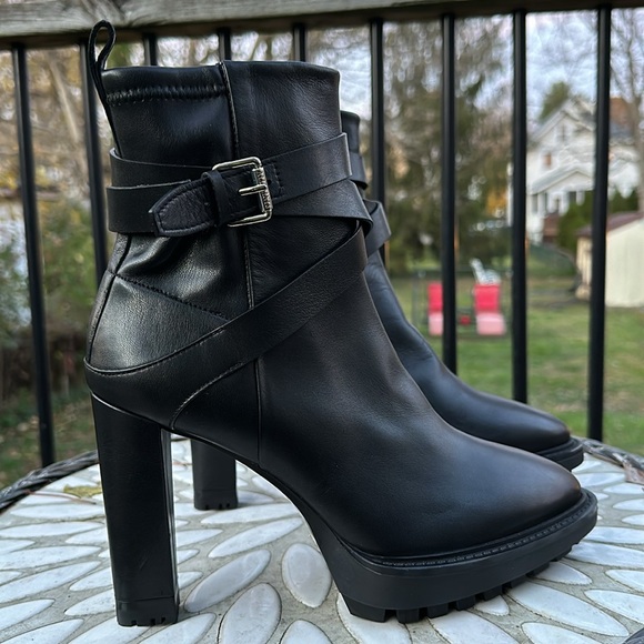 New ALLSAINTS Havana Strap Platform High Heeled Boots Size 11 - Picture 2 of 10